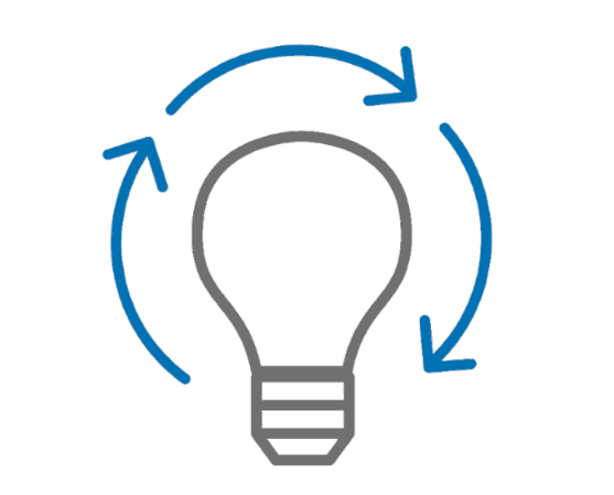 Glühbirne: Piktogramm zum Unternehmenswert Innovation
